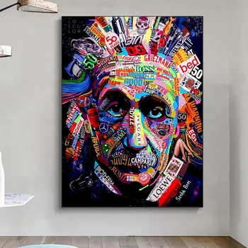 5D DIY Grafiti Einšteins Dimanta Krāsošana Komplekti Pilnu Kvadrātveida Kārtā ar AB Urbt Mozaīkas Izšuvumi Mākslas Amatniecības Ziemassvētku Dāvanu