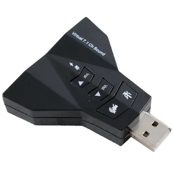 7.1 Kanālu USB 2.0 Ārējo Skaņas Karti w/Dual 3.5 mm Austiņu un Mikrofona Ligzda Saskarnes,Laptop USB Stereo Mikrofons Audio Adapteri