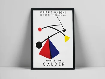 Alexander Calder mākslas Izstāde Plakātu, Motocikli, de Calder Art Print,Gallerie maeght, Abstrakti raksti, Izstāžu sienas māksla