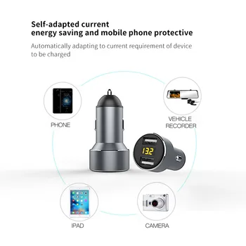 Auto Lādētājs Dual USB lādētājs Ātri Uzlādēt QC 3.0 LED gaismas iphone 11 12 Xiaomi samsung, Huawei C Tipa Mobilo Telefonu Uzlāde