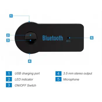 Bezvadu Bluetooth 4.0 Audio Uztvērēju Ir Piemērots, Lai PC, TV, Tālrunis Ipad Video Atskaņotājs Raidītājs Stereo AUX Adapteri Atbalsta Zila