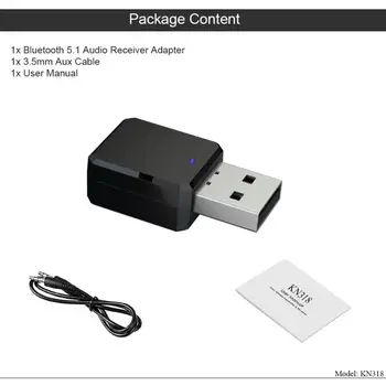 Bluetooth 5.1 Audio Uztvērējs, Raidītājs Mini AUX USB Stereo Mūzikas Bezvadu Adapteris TV Auto PC