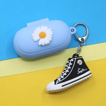 Cute Ziedu Silikona Vāciņš Samsung Galaxy Pumpuri / Pumpuri+ Lietā Bezvadu Bluetooth Austiņas Segtu Keyring Kulons