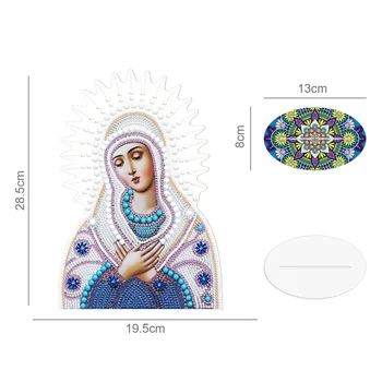 DIY Dimanta Krāsošana Jaunavas Marijas Reliģisko Rotājumi Double-sided Dimanta Krāsošana Izšūti Pareizticīgo Baznīca Elks Rotājumi