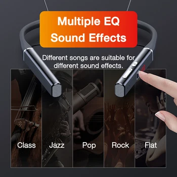 EARDECO 80 Stundas Atskaņošanas Bluetooth Austiņu Smago Bass Bezvadu Austiņas Stereo Kakla Austiņas ar Mic Magnētisko TF Kartes EQ