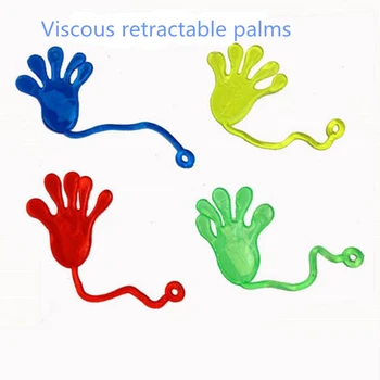 Izlases krāsu Lapiņas palmu 10Pcs Bērniem Lipīga Rokas Plaukstu Puse, kas par Labu Rotaļlietas Viskozu gļotu Kāpšanas Jaunumi, Balvas, Dāvanas Dzimšanas dienā