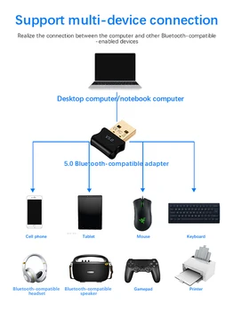 Jaunu 5.0 Bluetooth-savietojams Adapteris, USB Raidītājs Pc Datoru Receptoru Klēpjdatoru Austiņas Audio Printeri Datu Dongle Uztvērēju 0