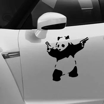 Karikatūra Panda Dzīvnieku Vinila Decal Uzlīmes Auto Auto Stiklu Sienas Bufera Dekori