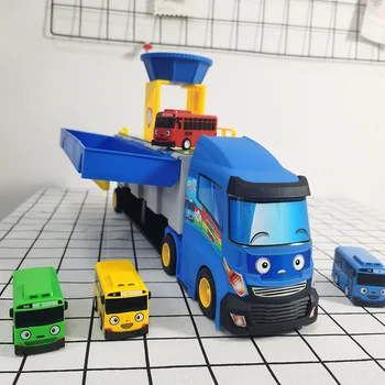 Karikatūra Tayos Maz Autobusu Konteineru Kravas Glabāšanas Kaste Autostāvvieta Ar 3 Pull Atpakaļ, Mini Auto, Rotaļlietas, Bērnu Dzimšanas Dienas Dāvanas 0