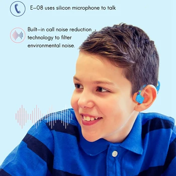 Kaula Vadāmība Bluetooth Austiņas E-08 Bluetooth 5.0 Austiņas Sporta Austiņas Bērniem, Students