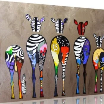 Krāsains Zebra Kanvas Glezna Core Bez Rāmja Dzīvnieku Attēlus, Sienu Apdare Mākslas Aina pēc Bēniņu Sienas Mājās Apdare Dāvanu