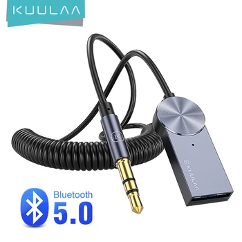 KUULAA Aux Bluetooth Auto Audio Adaptera Kabelis 3,5 mm Ligzda Aux Bluetooth 5.0 Raidītājs Uztvērējs Skaļrunis Mūzikas Bezvadu Sargspraudnis AUX