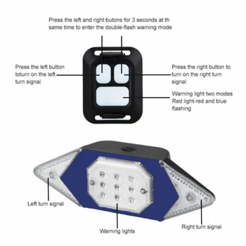 LED Velosipēda Lukturi USB Indikators Velosipēds Aizmugures Lāzera Pagrieziena Signāla Gaismu Bezvadu Tālvadības Brīdinājuma Lampas Taillight Piederumi Jaunas