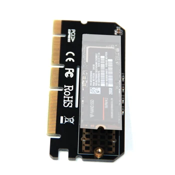 M. 2 SSD, LAI PCIE 3.0 X16 Adapteris ar LED M Taustiņu Saskarne Kartes Izmanto PCI Express 3.0 x4, lai NVMe 2230-2280 Izmērs m.2 SSD