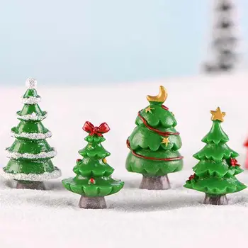 Mazie Sveķu Ziemassvētku Eglīte Amatniecības Miniatūras Statuetes Mikro Ainavu Ziemassvētku Rotājumi Pasaku Dārza Rotājumu