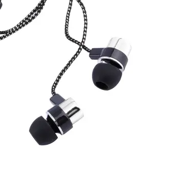 Metāla Austiņas Jack Standarta Trokšņa Izolējošas Atstarojošās Šķiedras Auduma Līnija 3,5 mm Stereo In-ear Austiņas Earbuds, Bluetooth, USB JAUNAS