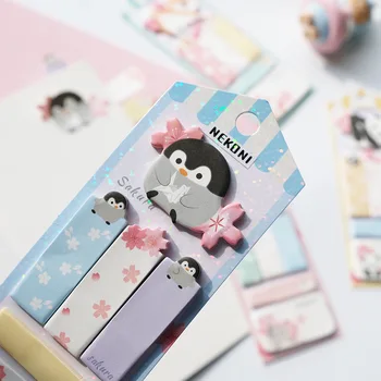Pingvīns Laimīgs Shiba Kawaii Gudrs Nekoni Memo Pad Lapiņas Atmiņa Piezīmju Grāmatiņas, Kancelejas Papelaria Skolas Skolas Piederumi
