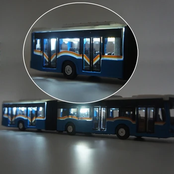 Sakausējuma Pull Atpakaļ Dubultā Autobusu Augstas Simulācijas Pilsētas Autobusu Modeli Rotaļu Transportlīdzekļiem, Metāla Diecasts Mirgo & Muzikālo Rotaļu Automašīnas Bērnu Dāvanu