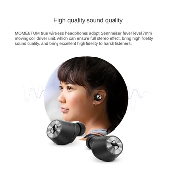 Sennheiser Impulsu 2rd Bezvadu Bluetooth Austiņu Sporta Uzņēmējdarbības auss Sausu Samazināšanas Mini Darbojas Universālā Austiņas