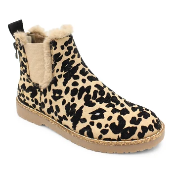 Sieviešu kurpes zābaki īsu cauruli Leopards drukāt zābaki, sniega zābaki, plus kokvilna kurpes sieviešu sabiezējums Chelsea kurpes, Botas Mujer De 43