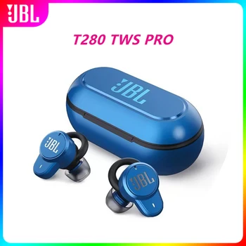 Sākotnējā JBL T280TWS Pro Bluetooth Austiņas Stereo Earbuds Bass Skaņas Austiņas Trokšņu atcelšana Austiņas ar MIC Uzlādes Gadījumā