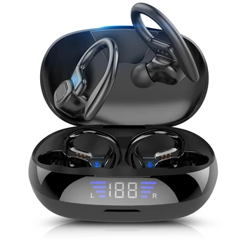 TWS Bezvadu Bluetooth 5.0 Austiņas Darbojas HiFi Stereo Bezvadu Austiņas Sporta Earbuds Ar Mic IOS Android Austiņas