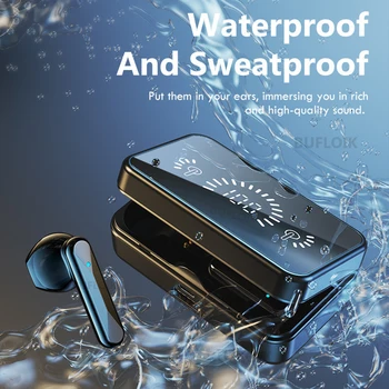 TWS Bluetooth 5.0 Austiņas 1800mAh Uzlādes Box Bezvadu Austiņu 9D Stereo Sporta Ūdensizturīgs Earbuds, Austiņas Ar Mikrofonu