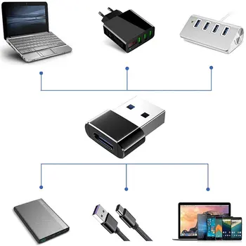 Universālo USB C 3.1 C Tipa Sievietes USB 3.0 Tipa Vīrietis Ostas Pārveidotāja Adapteris melns OPP maisā portatīvo viegls dizains