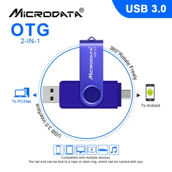 USB 3.0 Flash Drive OTG Pen Drive Android Tālrunis High Speed Atmiņas karti memory Stick pendrive 128GB 64GB, 32GB 16GB OTG USB Zibatmiņas Diskus,