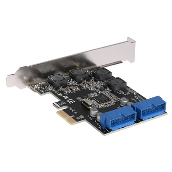 USB 3.0 PCIE PCI Express Kontroles Kartes Adapteri Rakstāmgalda Priekšā PCIe Pārsūtīt USB3.0 19PIN Interfeiss, Adapteris Karte