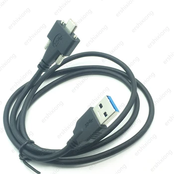 USB 3.1 Tipa C Dual Skrūvju Bloķēšanas uz Standarta USB 3.0 Datu Kabelis 1m Panel Mount Tips C