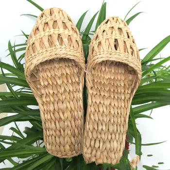 Vasaras modes unisex mājas kurpes sieviešu salmu čības jauns pāris kurpes ir darinātas Ķīniešu stilā ērtas sandales