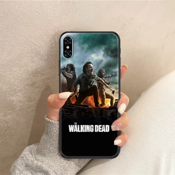 Walking Dead Tālrunis Lietā Par iphone 5 5S SE 2 6S 6 7 8 11 12 Mini Plus X XS XR Pro Max black soft būtiska modes bufera 3D