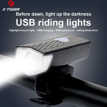 X-TIGER Velosipēdu Gaismas MTB Velosipēdu Lukturis IPX6 Ūdensizturīgs 800 mAh USB Lādējamu Velosipēdu Lukturīti, Ar Taillight Piederumi