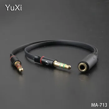 YuXi 2gab/daudz 3.5 mm 3. iedaļa Audio Kabeli audio line divi vienā konversijas galvas austiņu kabeli splitter audio kabeļa adapteris