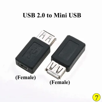 YuXi Black OTG 5pin F/M, Mini USB, Micro USB Adapteris Converter Sieviešu un Vīriešu Adapteri USB 2.0 Sīkrīkus Tālrunis Konvertētājs