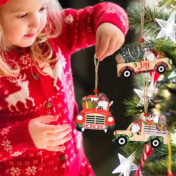 Ziemassvētku Automašīnu Koka Piekariņi Ziemsvētki Koks Piekārtiem Rotājumi Ir 2021. Laimīgs Ziemassvētku rotājums Mājās Bērniem Dāvanu Noel Navidad Dekori
