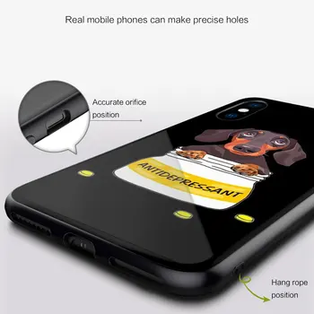Dachshund Siluetu, Sunim Mīkstu Stikla Silikona Case For iPhone 13 12 11 Pro X XS Max XR 8 7 6 Plus SE 