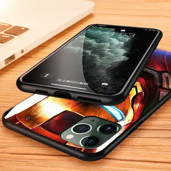 Dzelzs Vīrs Marvel varonis Apple iPhone 12 Pro Max Mini 11 Pro XS Max X XR 6S 6 7 8 Plus 5S SE2020 Soft Black Telefonu Gadījumā 3