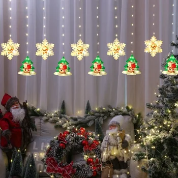 LED Sniegpārsliņas Gaismas Ziemassvētku Rotājumi, Jaunā Gada Rotājumi Ziemassvētku Eglītes Gaismas Ziemassvētku Rotājumi Mājas Santa Claus 3