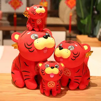 Praktiski Tiger Rotaļlietas trīsdimensiju Sejas Izteiksmi Festivāls Dāvanu Tiger Talismans Lelle Ķīniešu Jaunais Gads Tīģeris 3