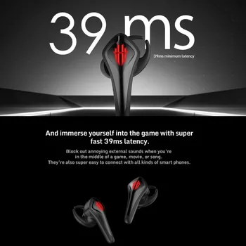 RedMagic TWS Spēļu Austiņas Bezvadu Bluetooth Austiņas Redmagic Cyberpods par RedMagic 5G 5S Earbuds 39ms zema latentuma 3