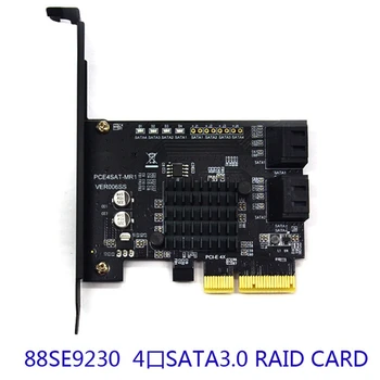 SATA PCI-E4 Ostas Paplašināšanas Karti Sata Kontrolieris Karte PCI SATA 3.0 88SE9230 Pagarināts IPFS Cieto Disku Raid Karte 3