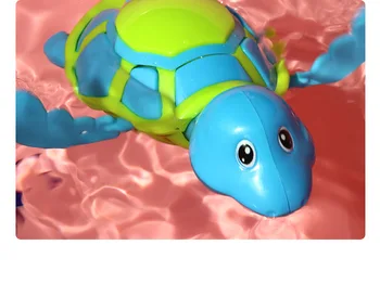 Bērnu Cute Dzīvnieku Bruņurupuča Aizsardzība Classic Pulksteņa Ūdens Rotaļlietas Zīdaiņiem Peldēt Karikatūra Bruņurupucis Vēja-Up Rotaļlietas Bērniem Vasarā Pludmale Vannas Rotaļlietas 4