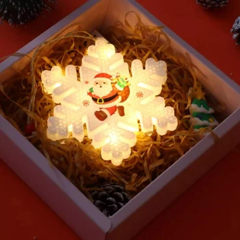 LED Sniegpārsliņas Gaismas Ziemassvētku Rotājumi, Jaunā Gada Rotājumi Ziemassvētku Eglītes Gaismas Ziemassvētku Rotājumi Mājas Santa Claus 4