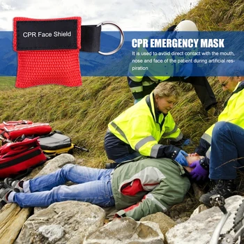 Portatīvo Keychain Resuscitator Sejas aizsargu Pirmo Neatliekamo Palīdzību Glābšanas Mācības Piegādes CPR Maska Veselības Aprūpes Rīki 4