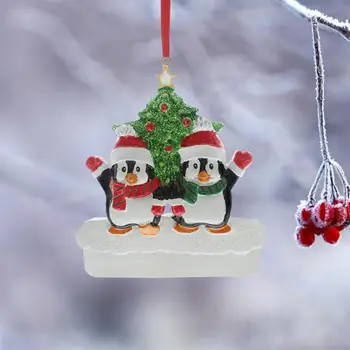 Ziemassvētku Pingvīns Kulons Personalizētu Ziemassvētku Eglīte Piekārtiem Rotājumi Pingvīnu Ģimenes Koka Piekariņi Bērniem Dāvanas Navidad Dekori 4