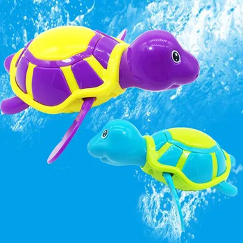 Bērnu Cute Dzīvnieku Bruņurupuča Aizsardzība Classic Pulksteņa Ūdens Rotaļlietas Zīdaiņiem Peldēt Karikatūra Bruņurupucis Vēja-Up Rotaļlietas Bērniem Vasarā Pludmale Vannas Rotaļlietas 5