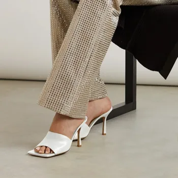Ir 2021. Vasaras Dāma Sandales Vintage Kvadrātveida Kājām Augstpapēžu Modes Atvērtu Kāju Sandales Sieviešu Sexy Banketa Augsta Papēža Liela Izmēra 35~43 5