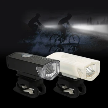 Velosipēds Gaismas USB Lādējamu 300 Lūmenu 3 Režīmu Velosipēda Priekšējais Gaismas Lukturis Velosipēdu Lukturu Velosipēdu LED Gaismiņu Laternu Piederumi 5